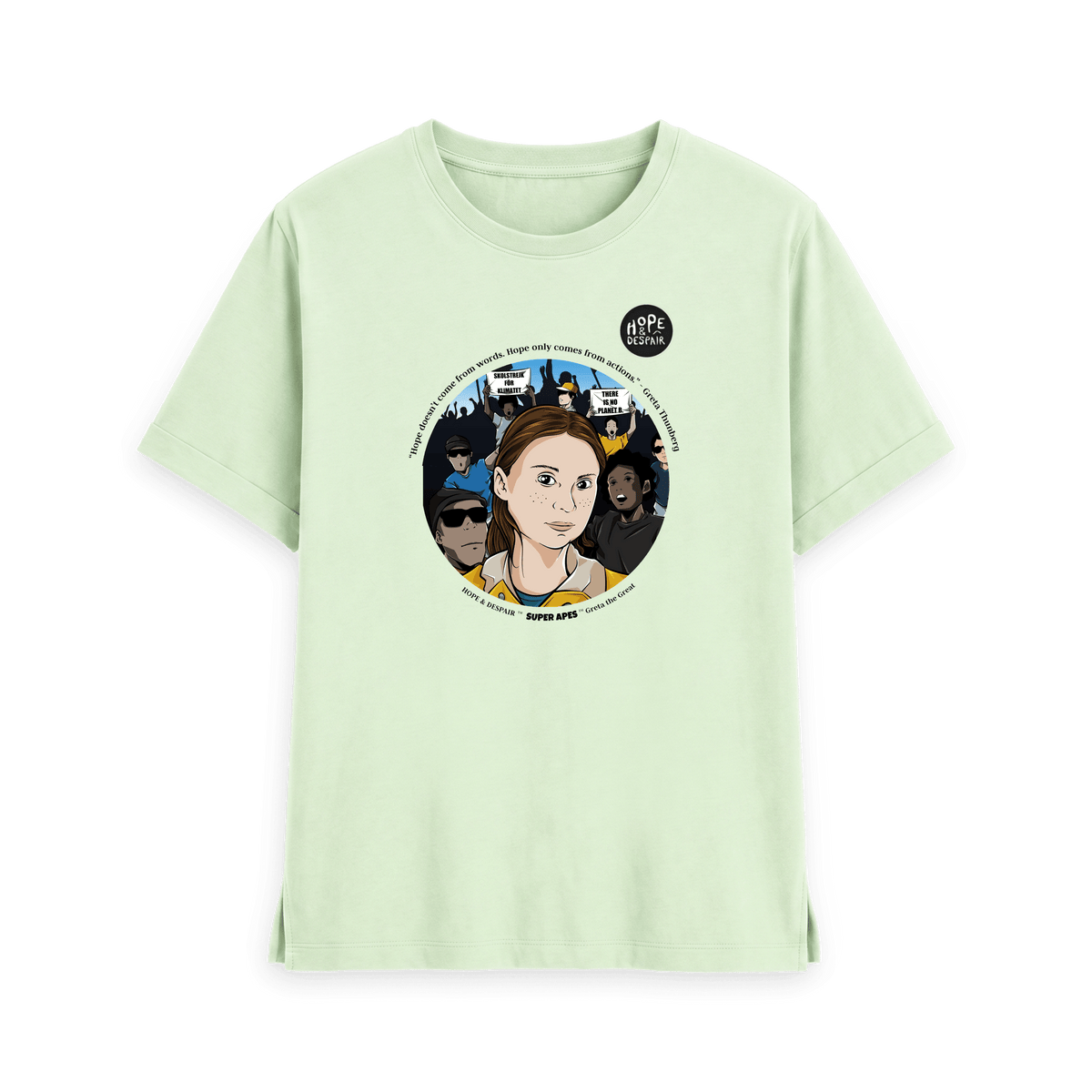 Pastel Green Printed T-shirt Front