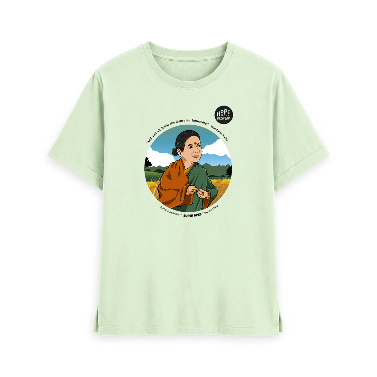 Pastel Green Printed T-shirt Front
