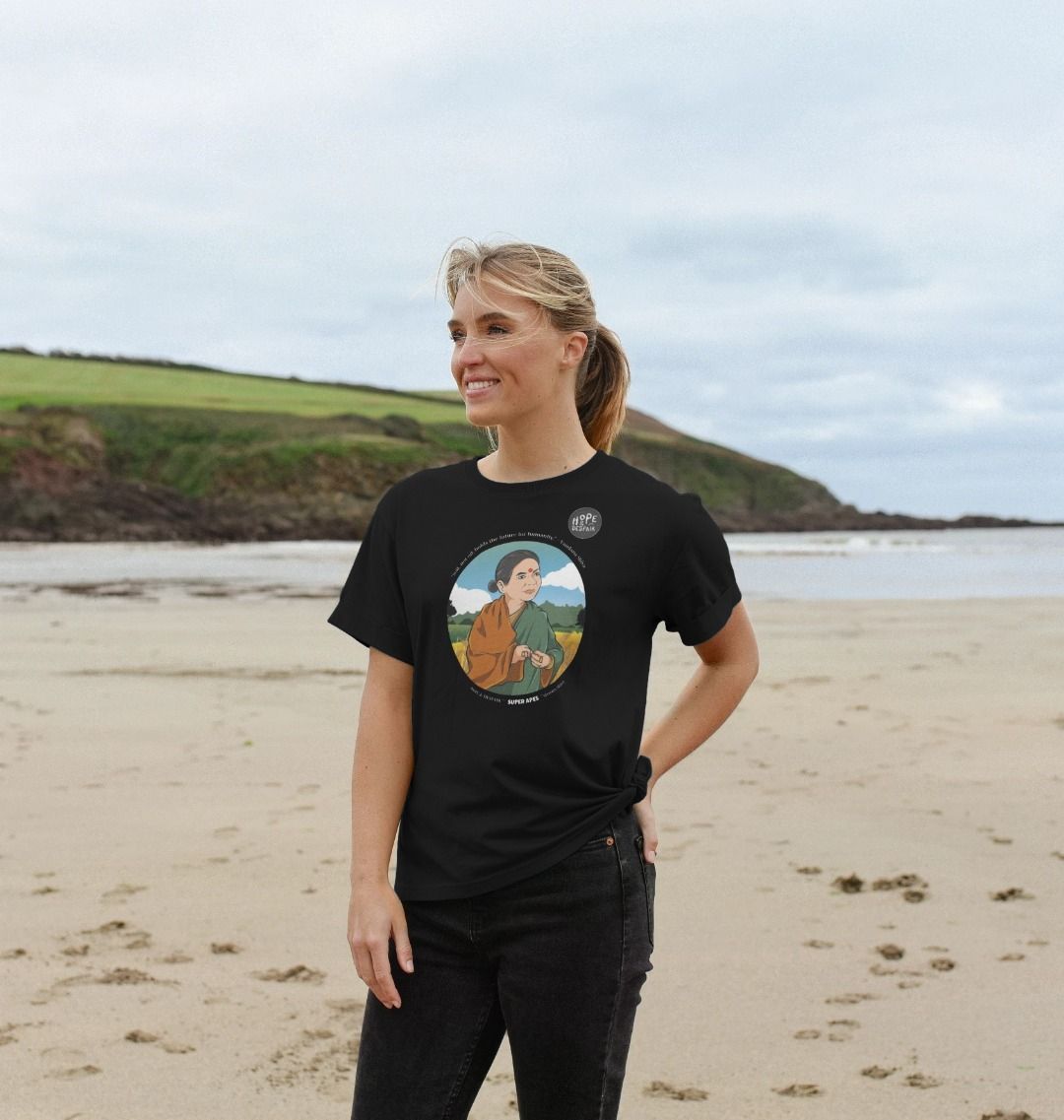 SUPER APES: Queen Shiva - Women's Organic Relaxed Tee (white text)