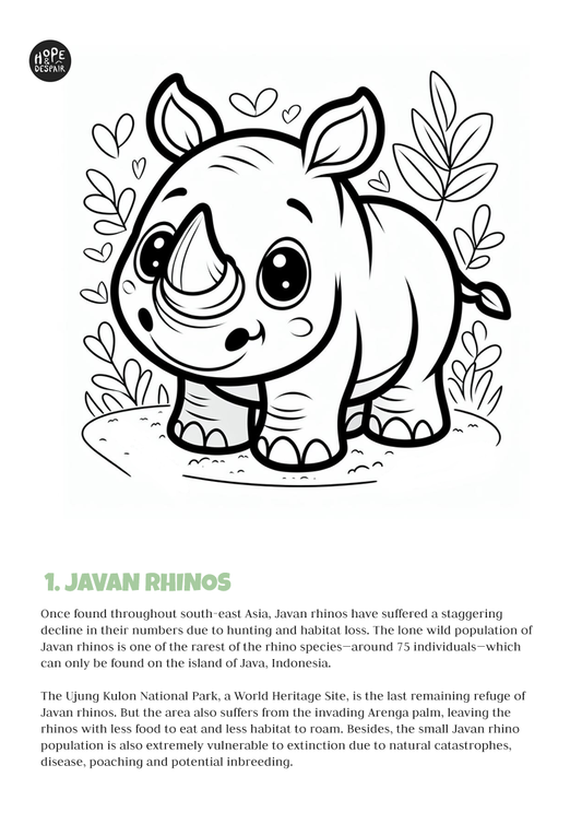 Endangered Animals Colouring Book for Kids