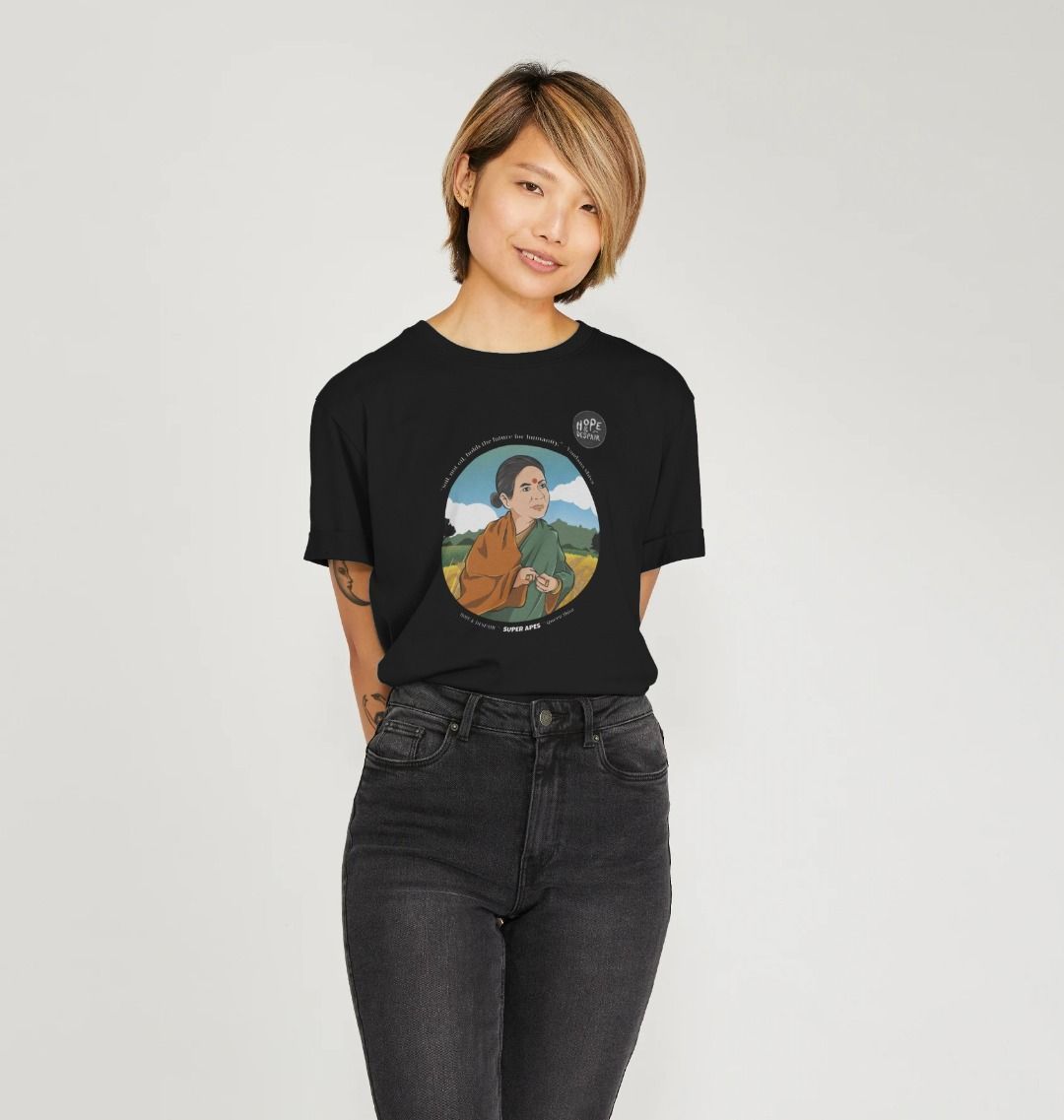 SUPER APES: Queen Shiva - Women's Organic Relaxed Tee (white text)