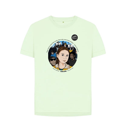 Pastel Green SUPER APES: Greta the Great - Women's Organic Relaxed Tee (black text)