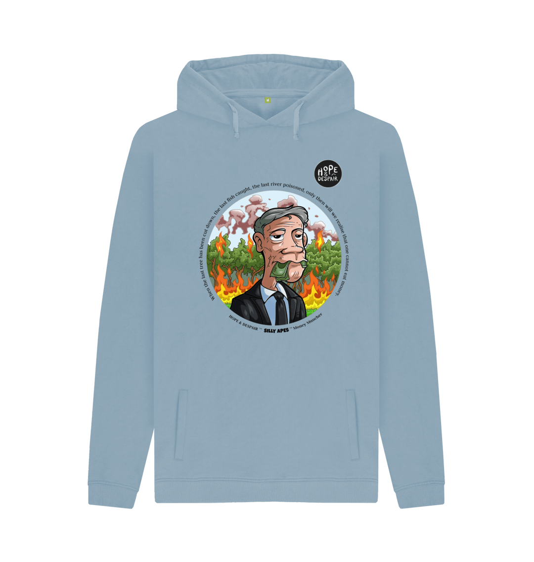 Stone Blue Printed Hoody Front
