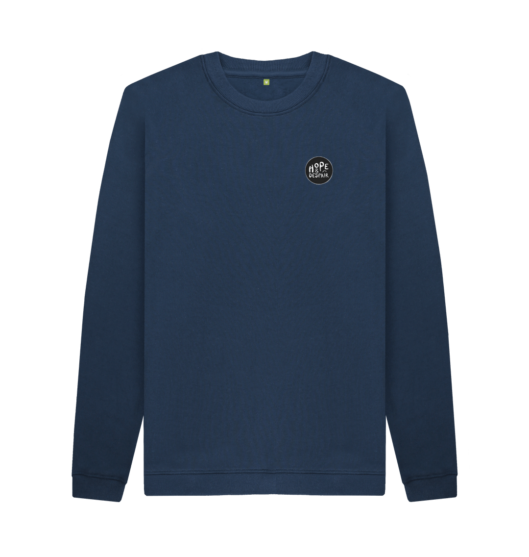 Navy Blue Printed Sweater Front