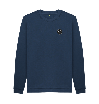 Navy Blue Printed Sweater Front