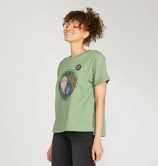 SUPER APES: Lady Jane - Women's Organic Relaxed Tee (black text)