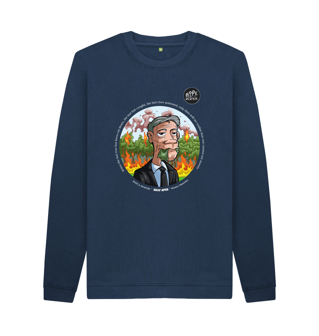 Navy Blue Printed Sweater Front
