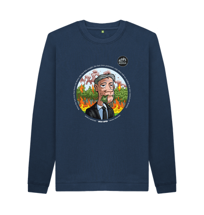 Navy Blue Printed Sweater Front
