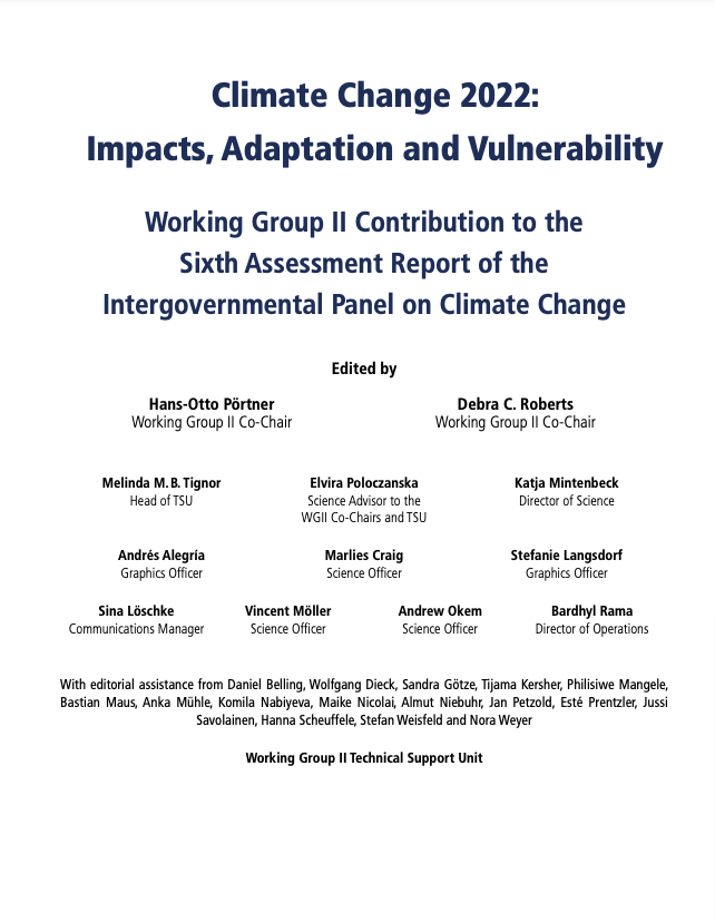 IPCC Climate Change 2022 - Impacts, Adaptation and Vulnerability