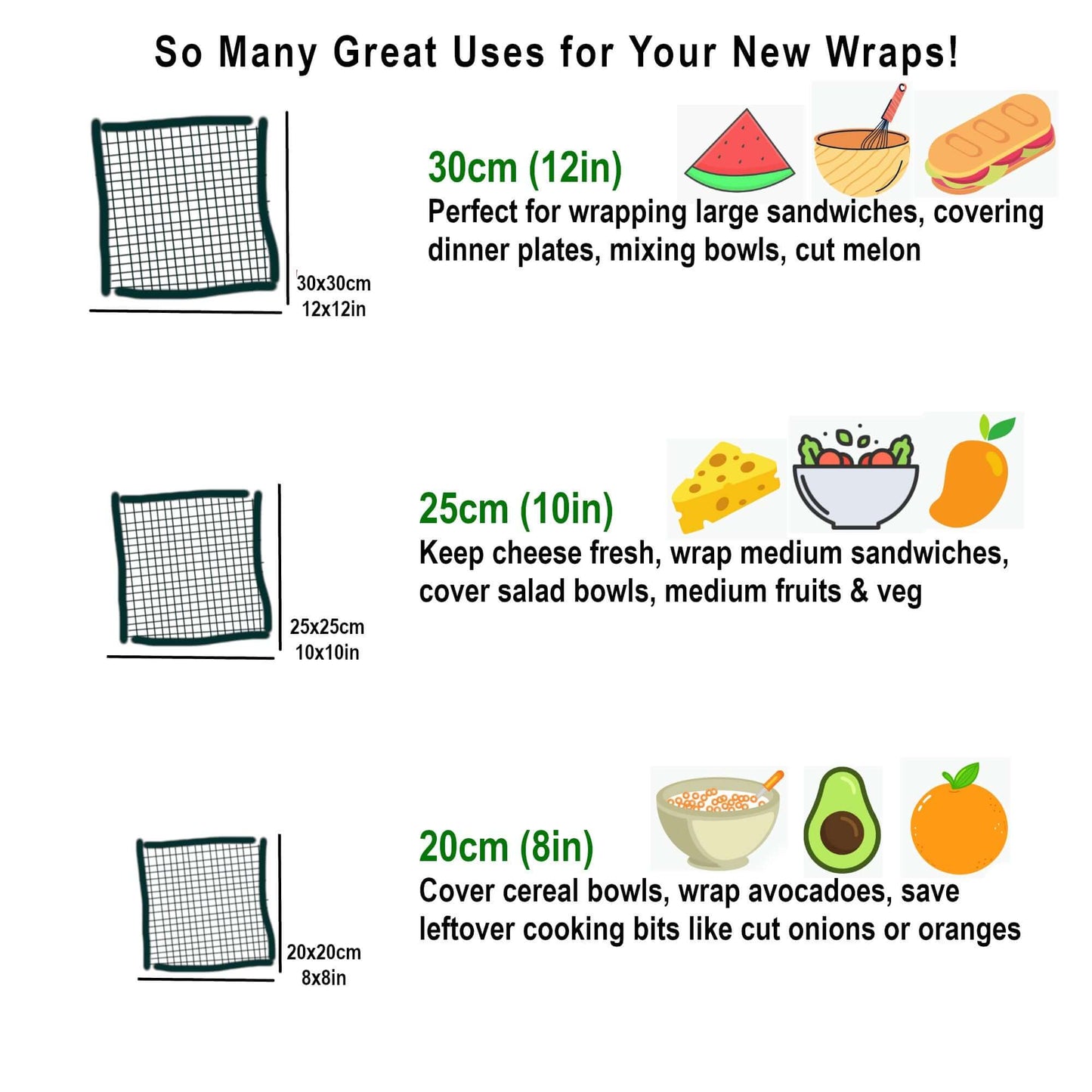 *Set of 3 Handmade Beeswax Wraps | Wings