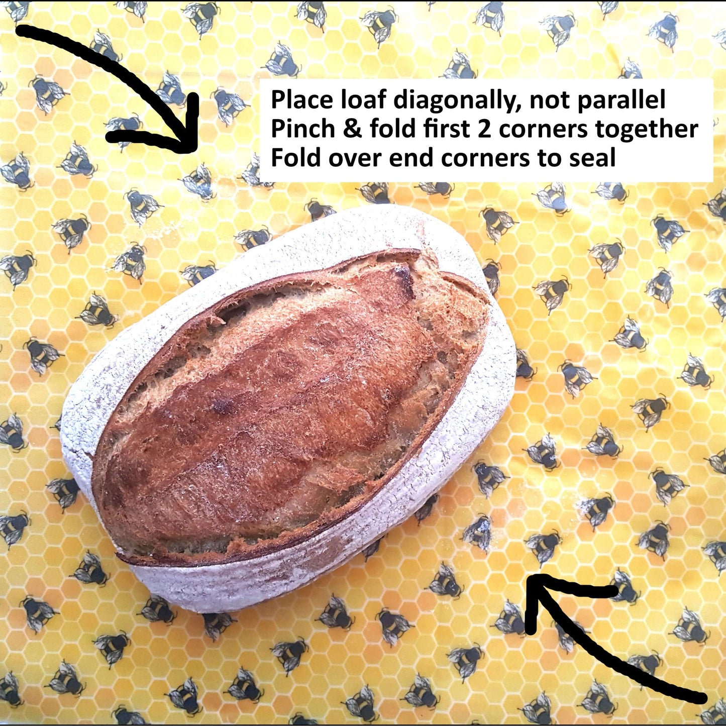*Beeswax wraps XXL Bread Wrap | Lemons