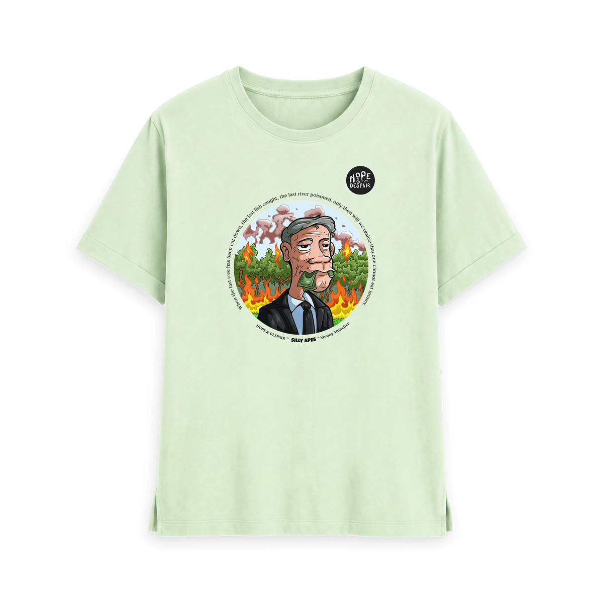 Pastel Green Printed T-shirt Front