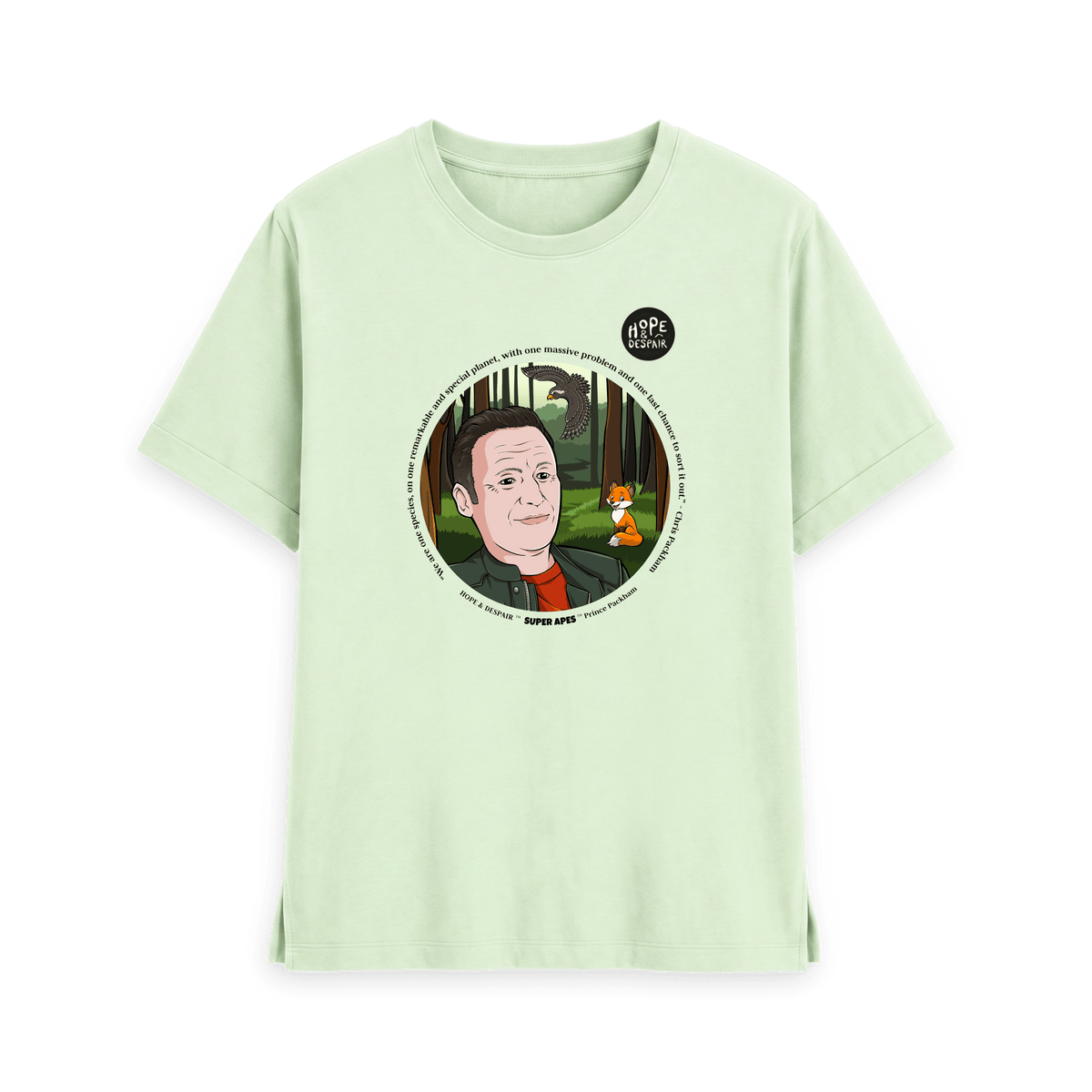 Pastel Green Printed T-shirt Front