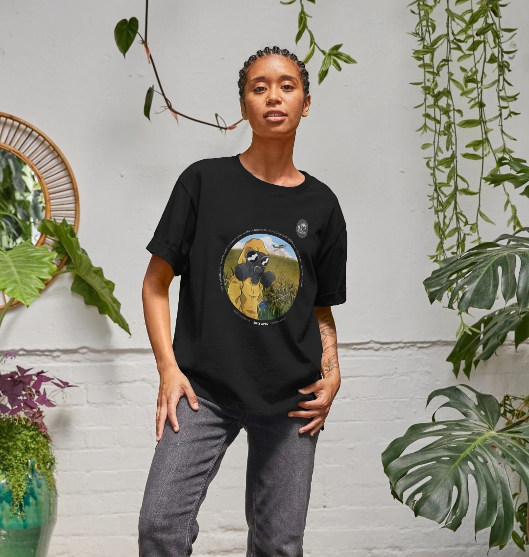 SILLY APES: Chemical Crops - Women's Organic Relaxed Fit Tee (white text)