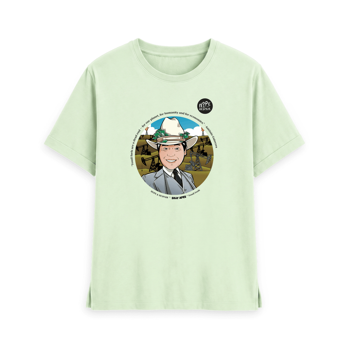 Pastel Green Printed T-shirt Front