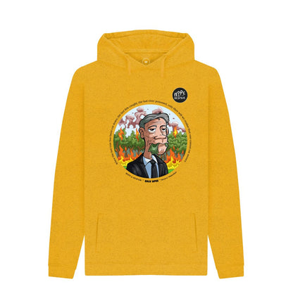 Sunflower Yellow SILLY APES: Money Muncher -  Recycled Organic Hoodie (black text)