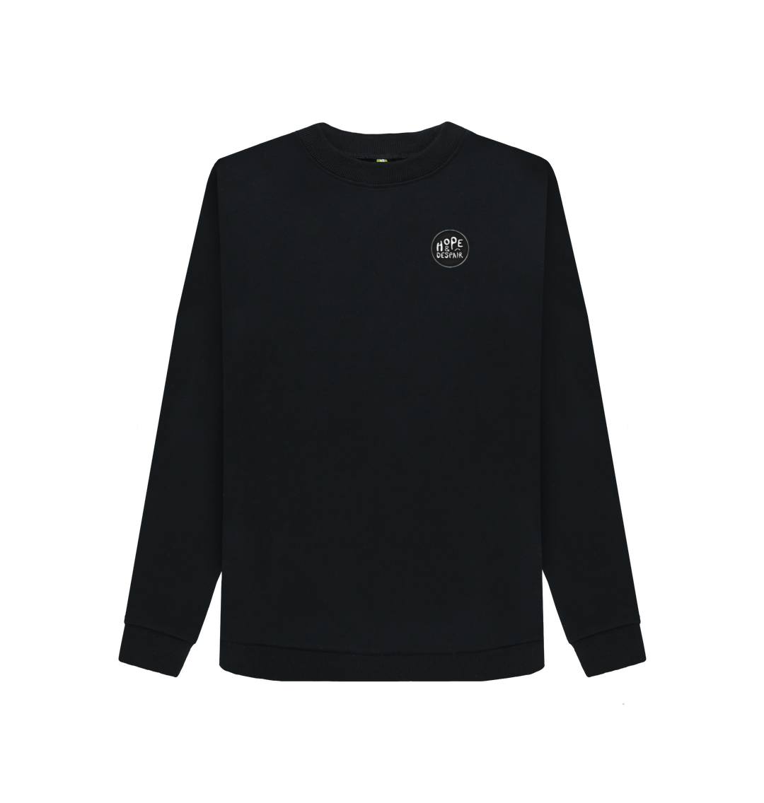 Black Printed Sweater Front