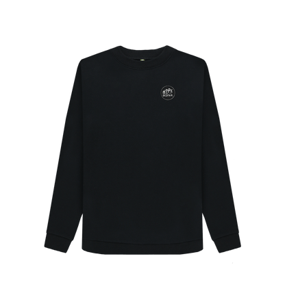 Black Printed Sweater Front