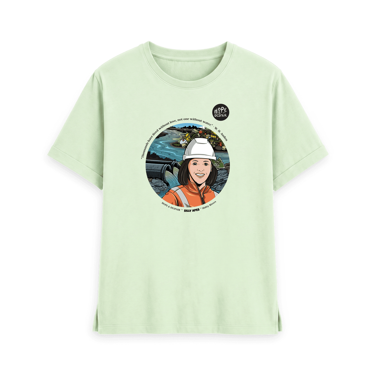 Pastel Green Printed T-shirt Front