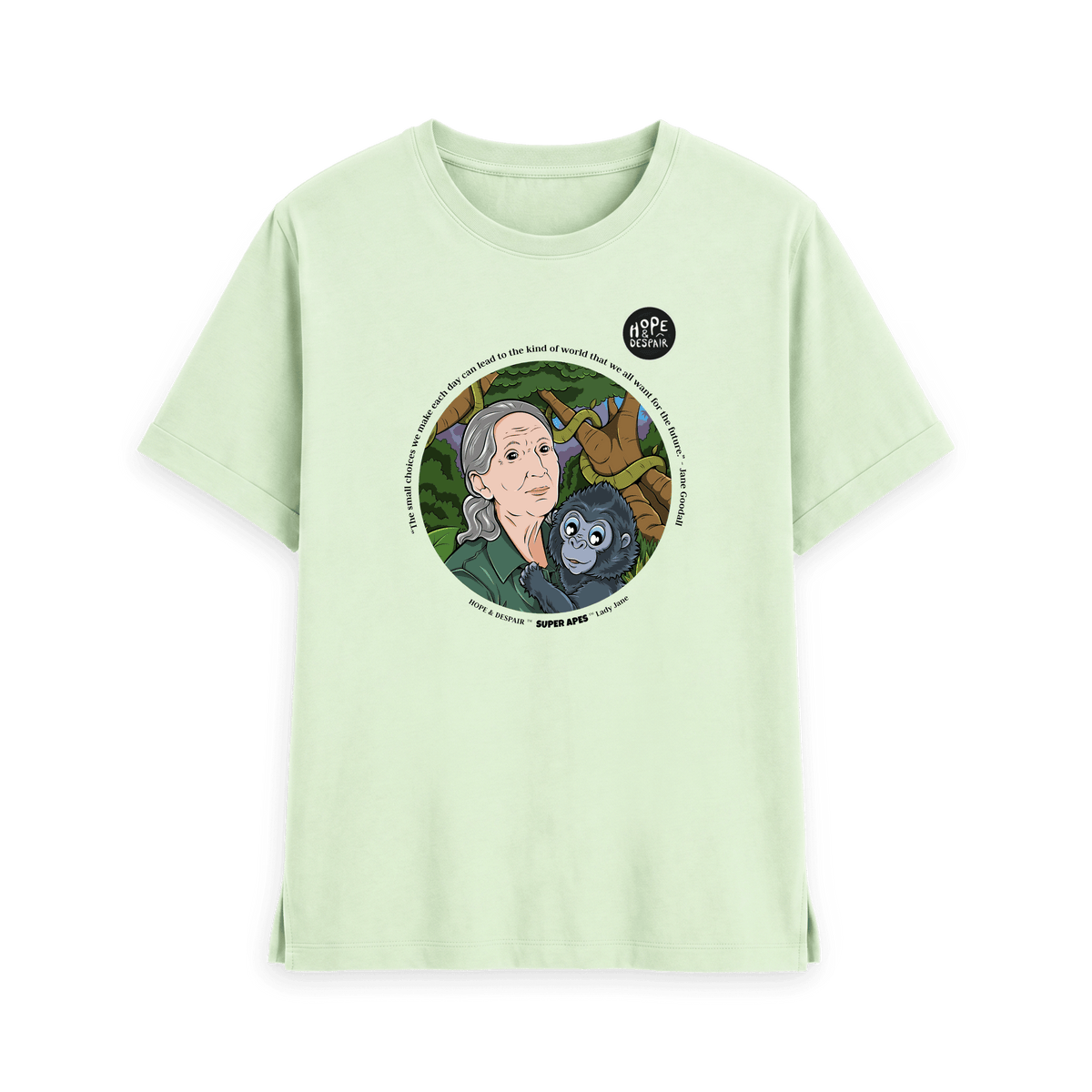 Pastel Green Printed T-shirt Front