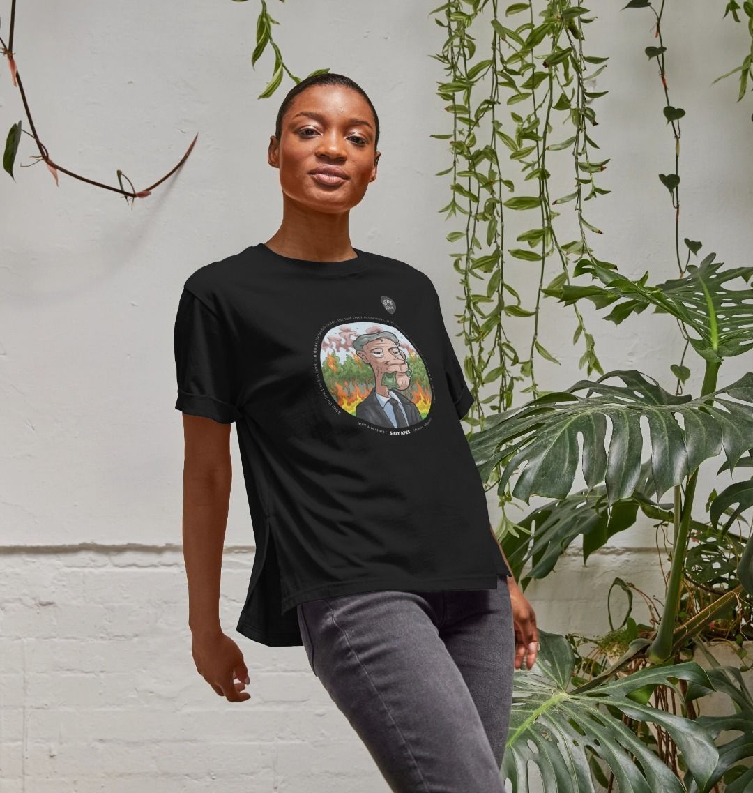 SILLY APES: Money Muncher - Women's Organic Relaxed Fit Tee (white text)