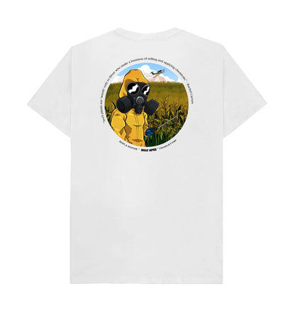 SILLY APES: Chemical Crops - Organic T-Shirt (black text, back image)