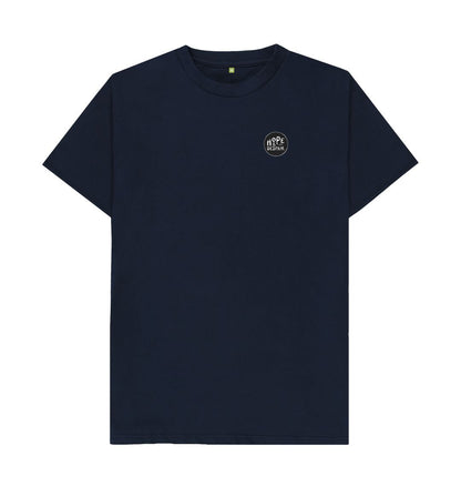 Navy Blue SILLY APES: Money Muncher - Organic T-Shirt (white text, back image)