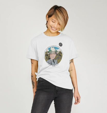 SILLY APES: Fossil Fools - Women's Organic Relaxed Fit Tee (black text)