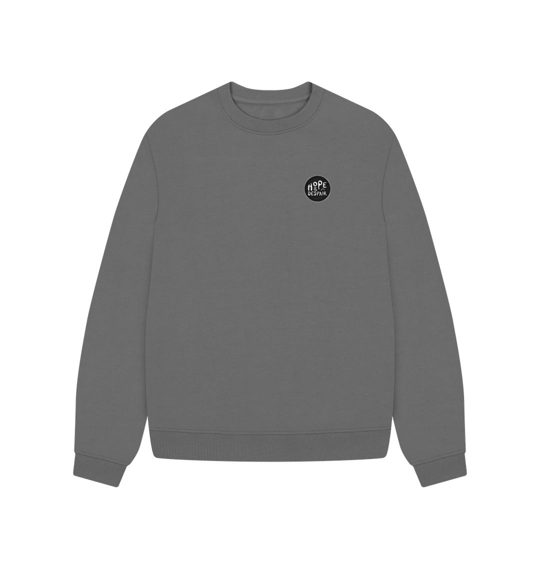 Slate Grey Hope and Despair - Women's Organic Oversized Sweater\/Jumper