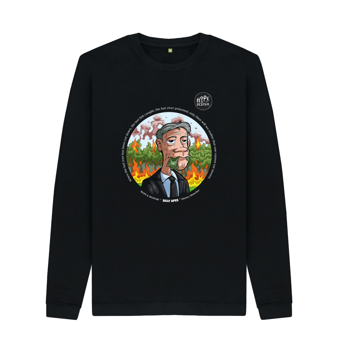 Black Printed Sweater Front