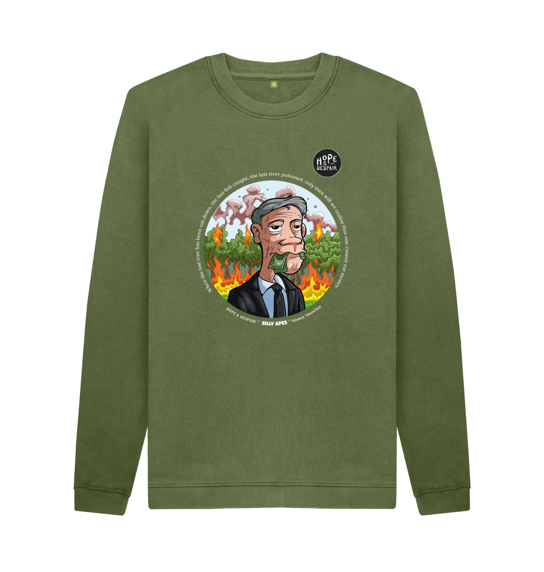 Khaki Printed Sweater Front