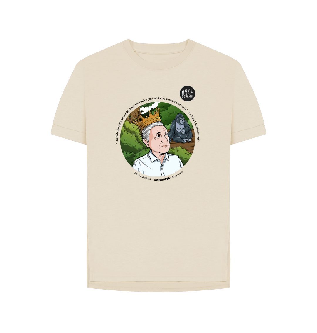 Oat SUPER APES: King David - Women's Organic Relaxed Tee (black text)