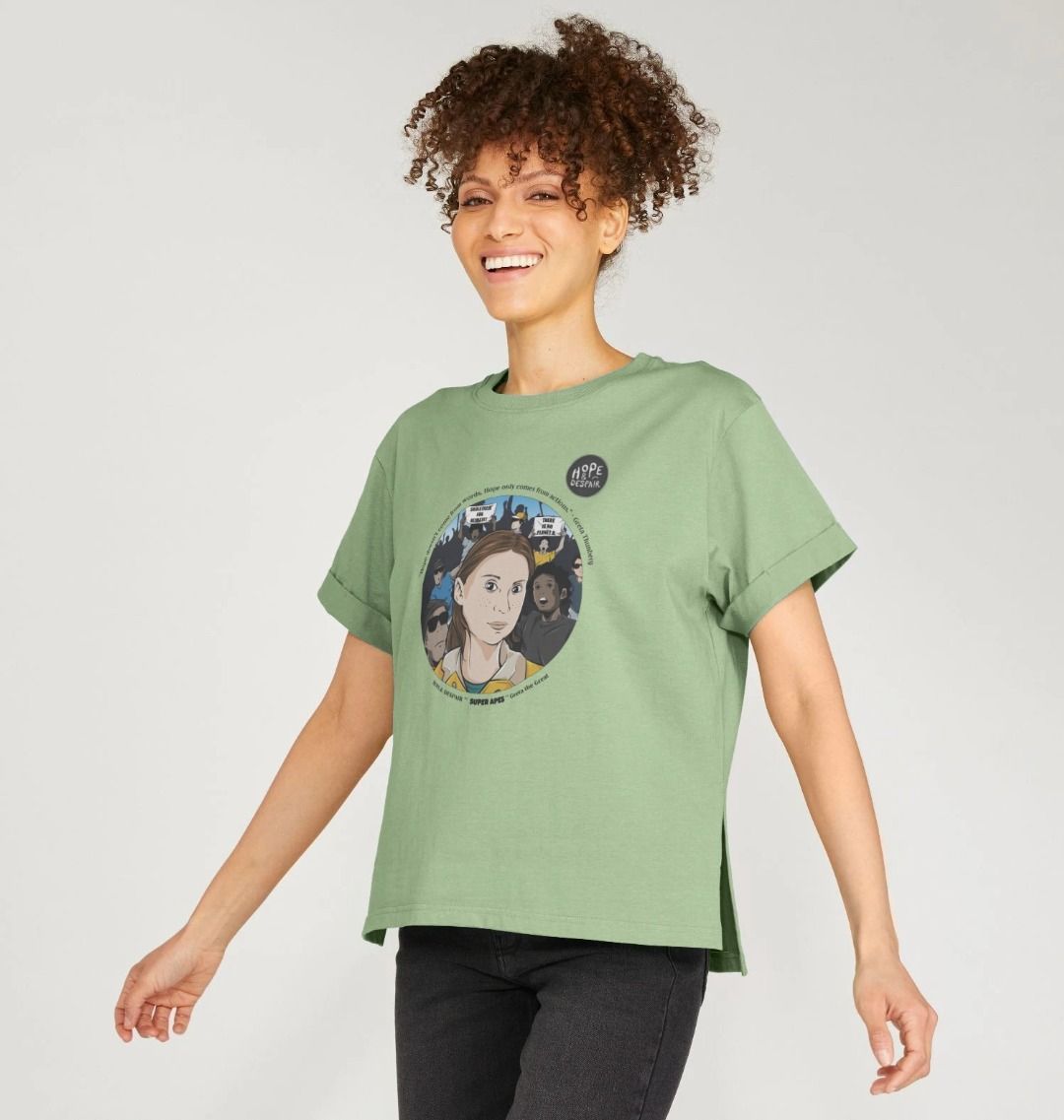 SUPER APES: Greta the Great - Women's Organic Relaxed Tee (black text)