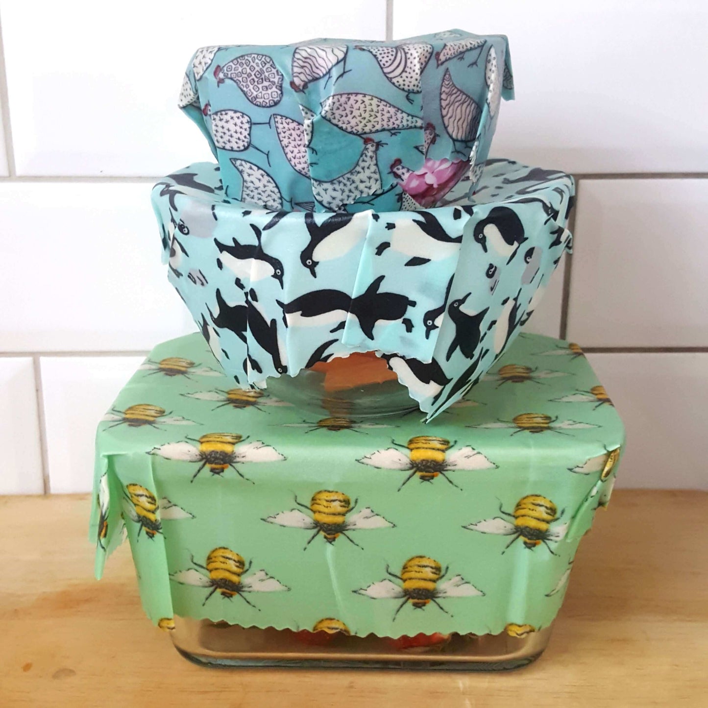 *Set of 3 Handmade Beeswax Wraps | Wings