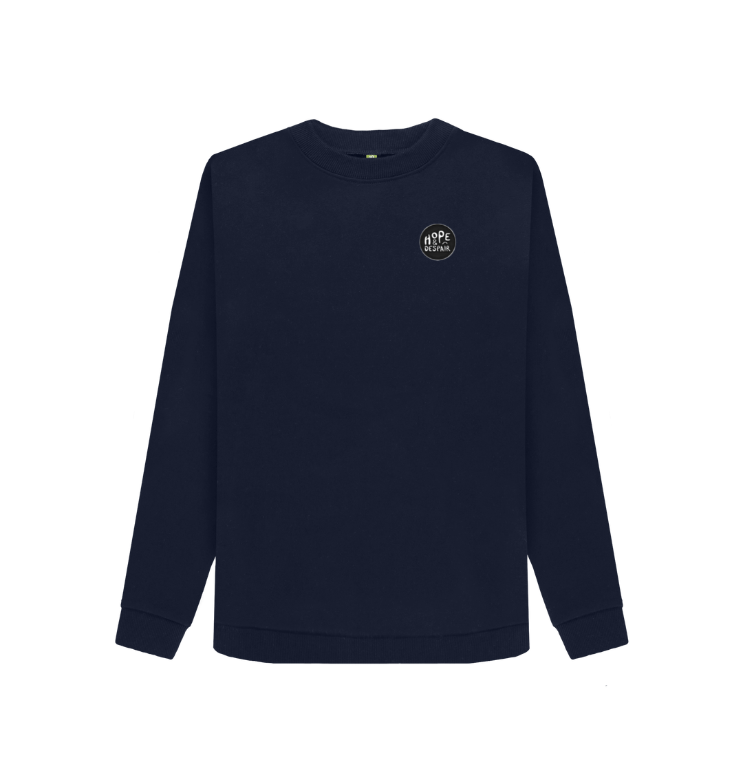 Navy Blue Printed Sweater Front