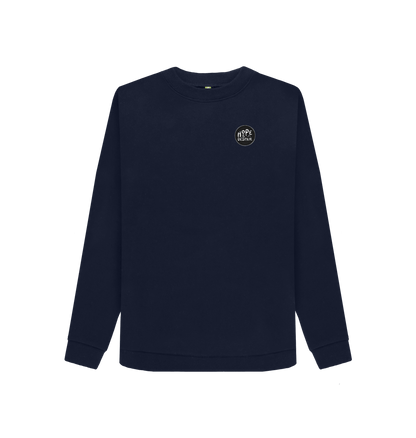 Navy Blue Printed Sweater Front