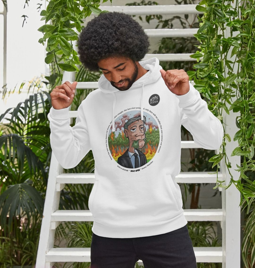 SILLY APES: Money Muncher - Organic Hoodie (black text)