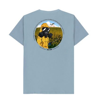 SILLY APES: Chemical Crops - Organic T-Shirt (black text, back image)