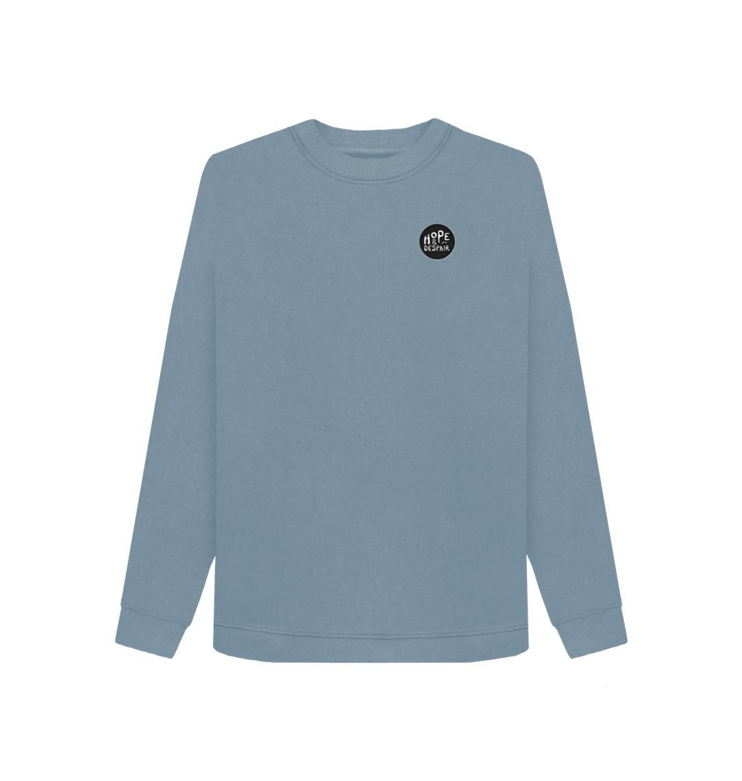 Stone Blue Hope and Despair - Women's Organic Crewneck Sweater\/Jumper