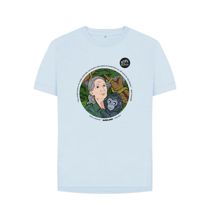 Sky Blue SUPER APES: Lady Jane - Women's Organic Relaxed Tee (black text)