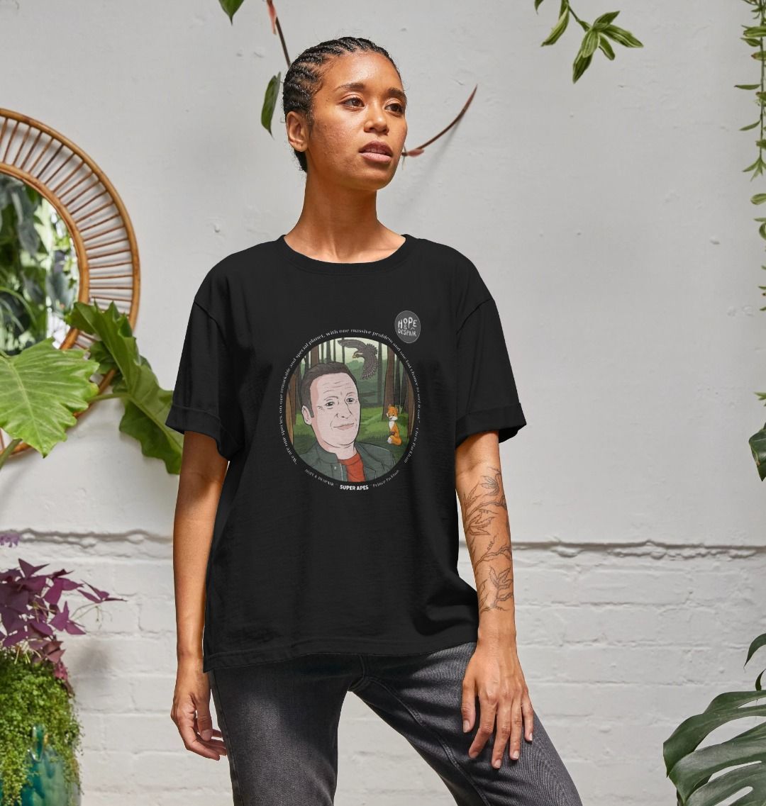 SUPER APES: Prince Packham - Women's Organic Relaxed Tee (white text)