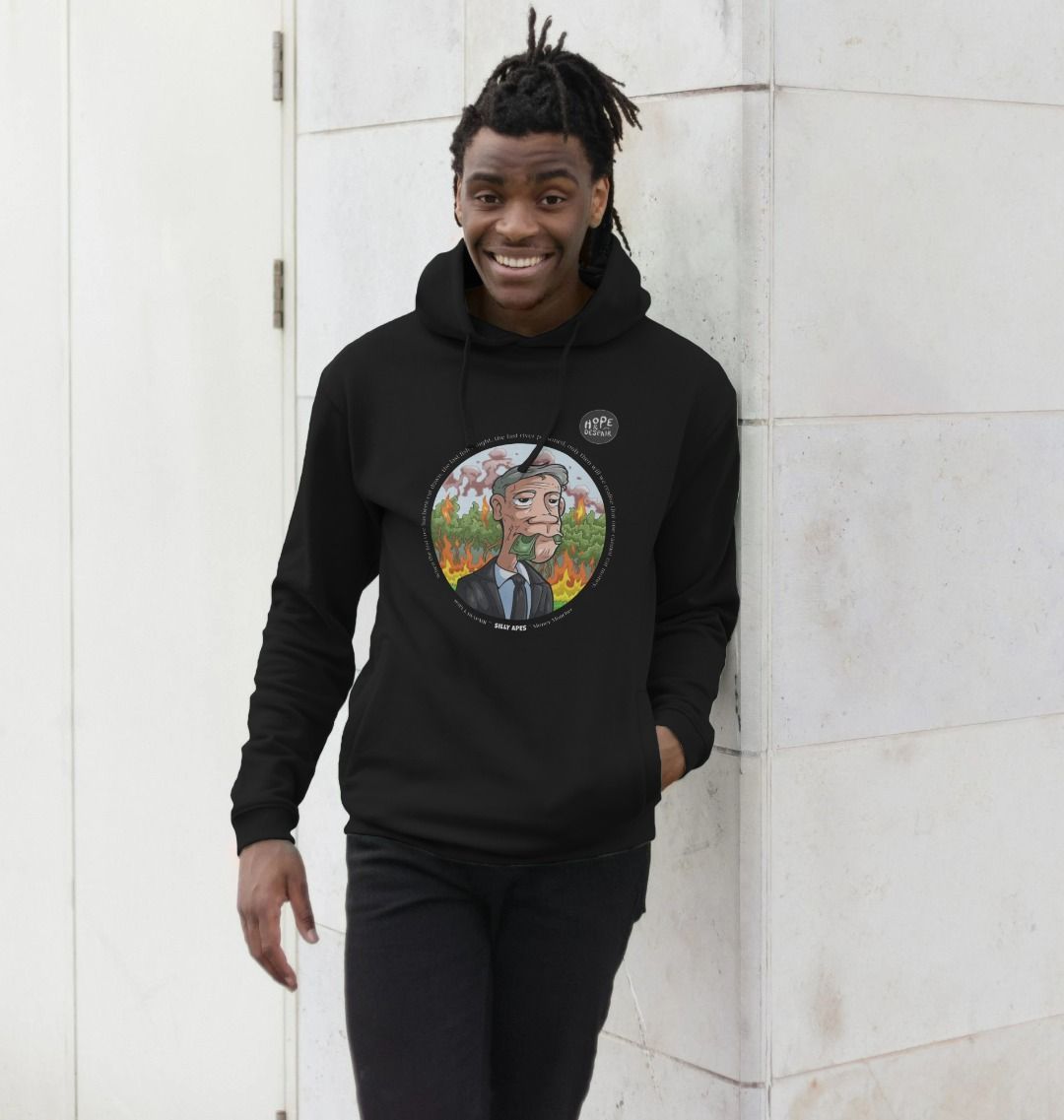 SILLY APES: Money Muncher -  Recycled Organic Hoodie (white text)