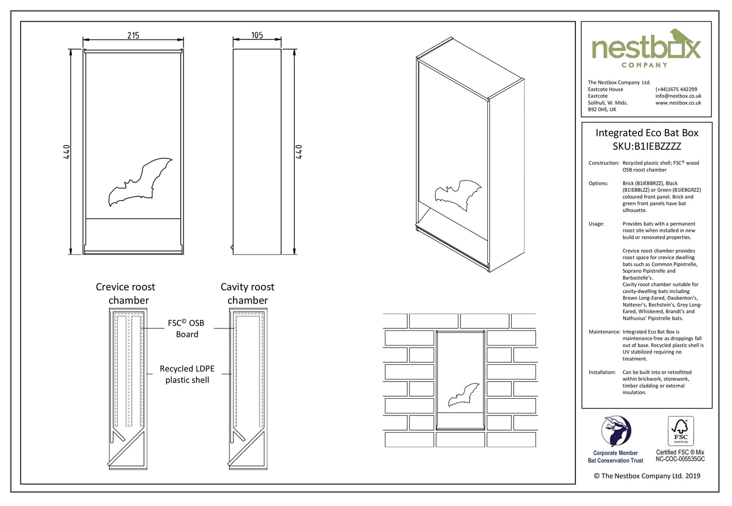 Integrated Eco Bat Box